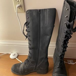 Clarks knee high lace up boots